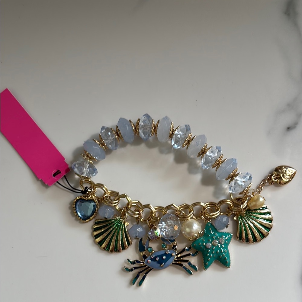 Sea Life Charm Bracelet with Gold Accents